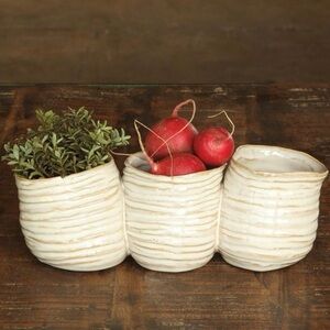 Homart Bower Clustered Elegant Cream White Ceramic Vase Set Short